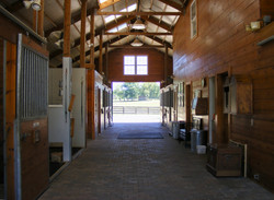Inside main barn