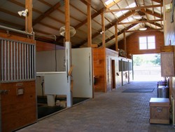 Inside main barn