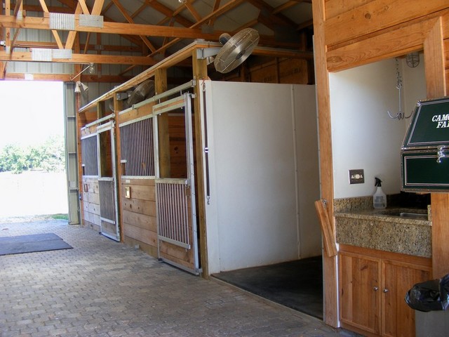 Inside small barn